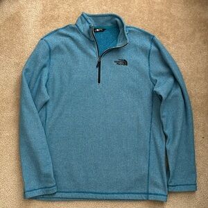 The North Face fleece half zip mens large light blue